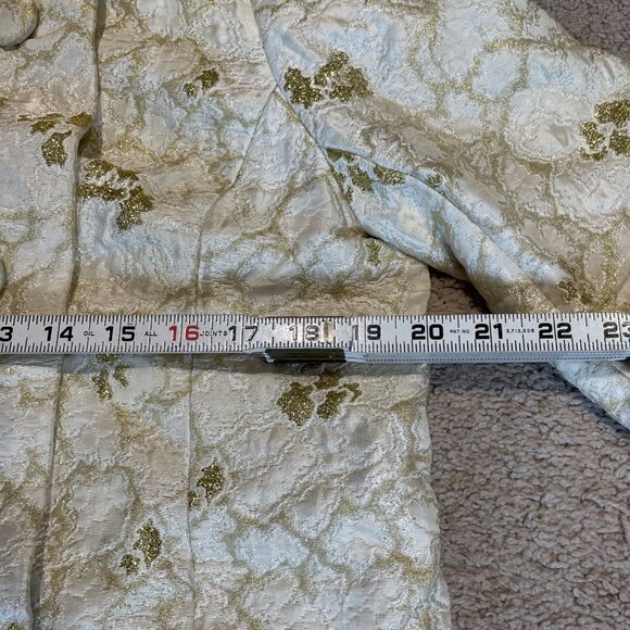 VTG 1960s Metallic Brocade Button Front Jacket Size M Gold Luxury Country Club - Picture 8 of 14